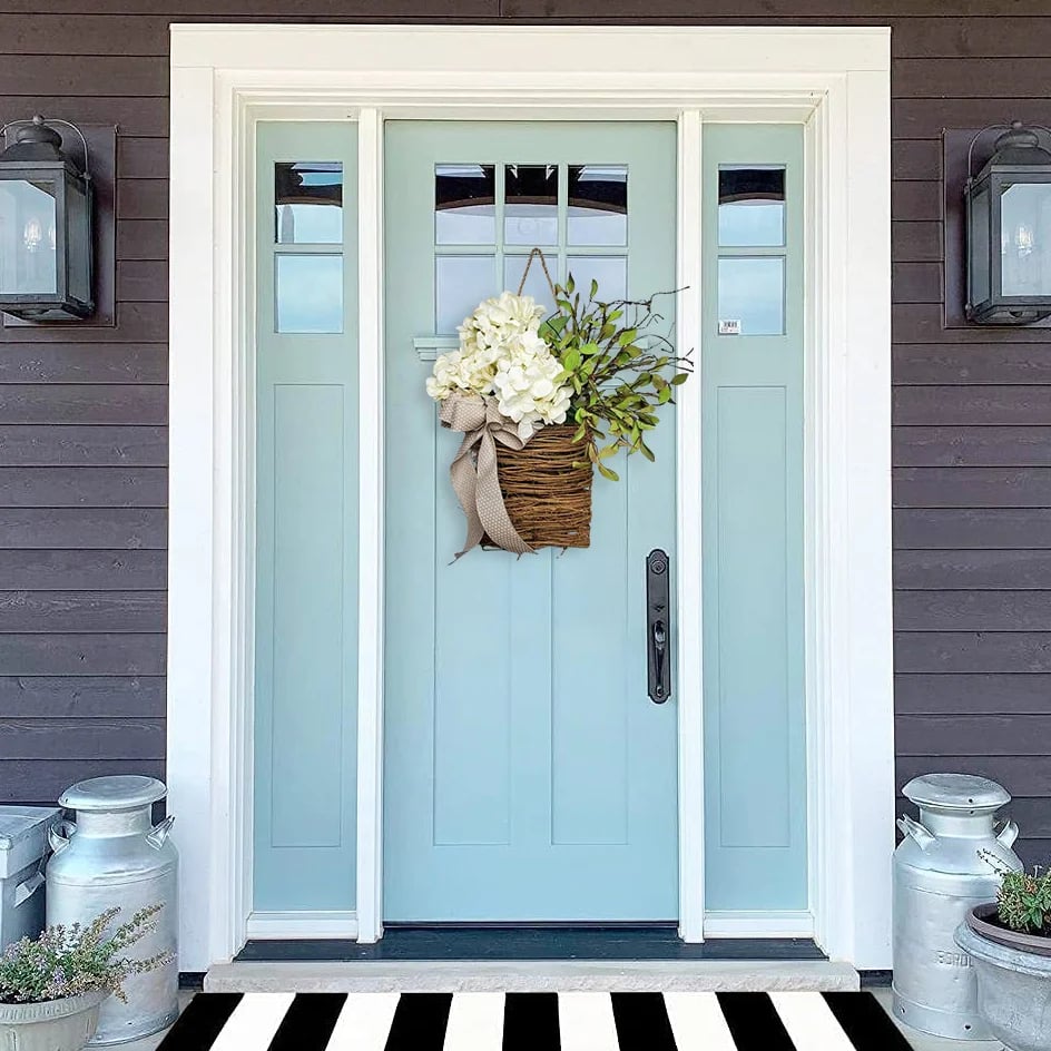 šMother's Day GiftšCream Hydrangea Door Hanger Basket Wreath