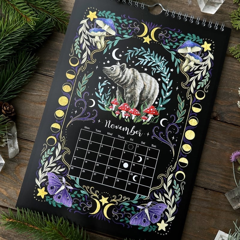 🔥HOT SALE 49% OFF - ✨Favorite paintings of the year- Calendar with moon phases📆