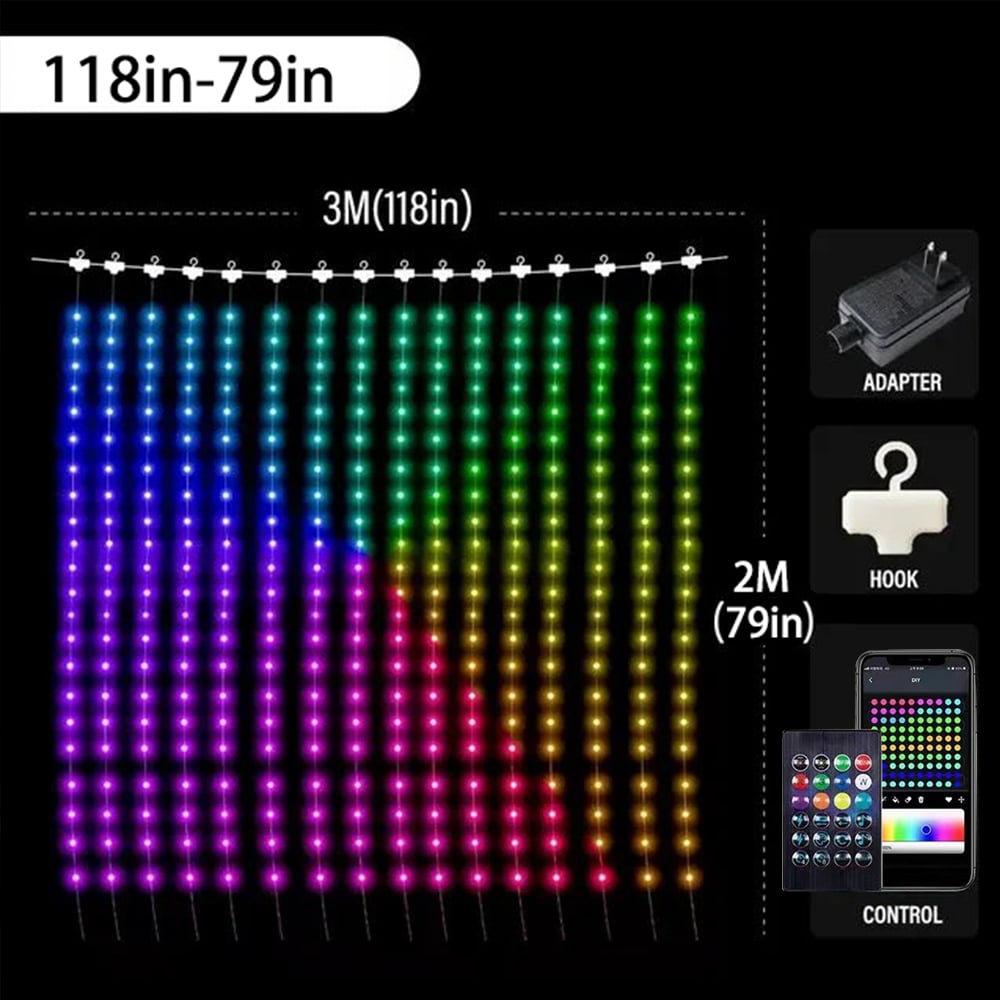 🔥2024 New Year Hot Sale🎁Color Waves LED Curtain Sync Lights