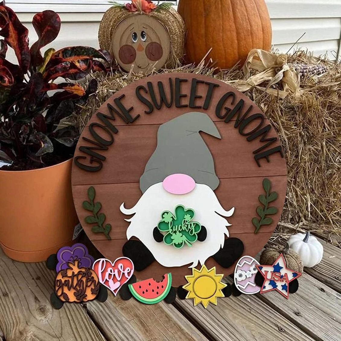๐ 49% OFF ๐-Cute 3D Seasonal Interchangeable Gnome Door Hanger