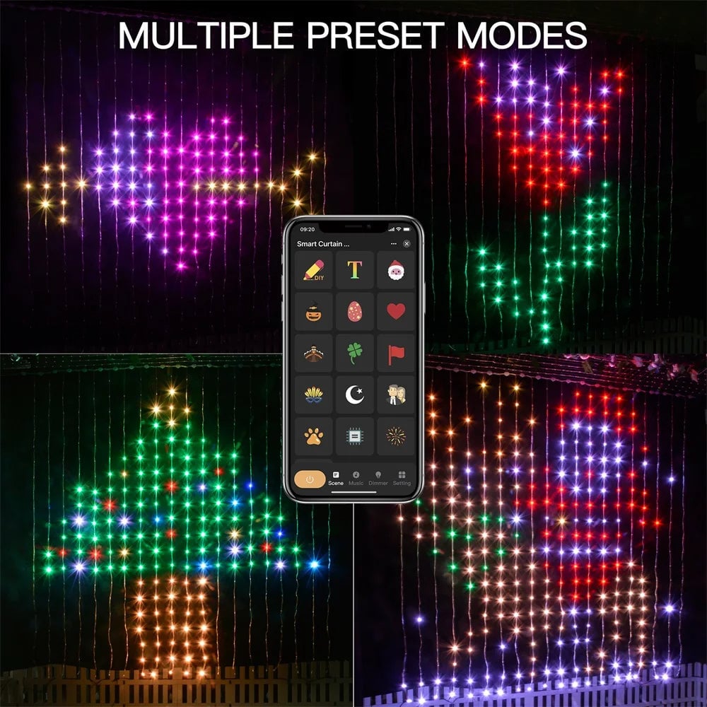 🔥2024 New Year Hot Sale🎁Color Waves LED Curtain Sync Lights