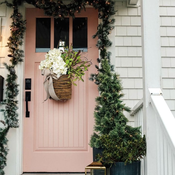 🎁Mother's Day Gift💐Cream Hydrangea Door Hanger Basket Wreath