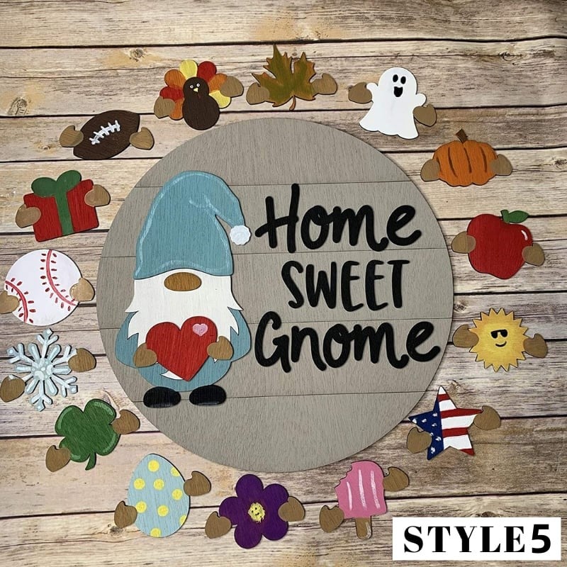 🎉 49% OFF 🎉-Cute 3D Seasonal Interchangeable Gnome Door Hanger