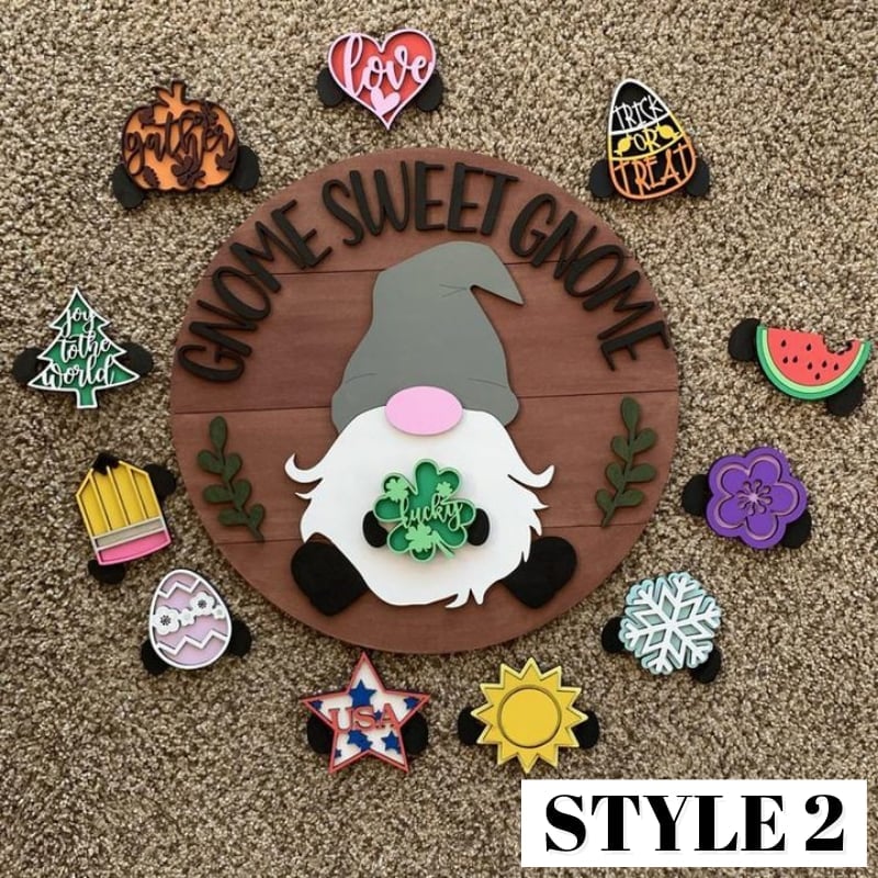 🎉 49% OFF 🎉-Cute 3D Seasonal Interchangeable Gnome Door Hanger