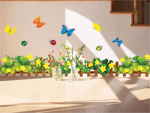 Nature Flowers Green Grass Wall Decoration Stickers Home Decoration