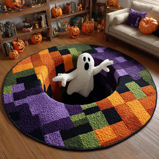 Halloween Optical Illusion Rug, Cute Ghost 3D Effect Rug