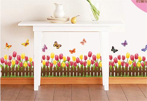 Nature Flowers Green Grass Wall Decoration Stickers Home Decoration
