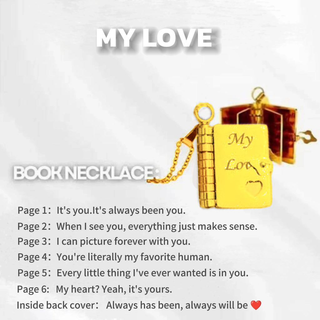 🔥LAST DAY🔥Book Necklace for Granddaughter