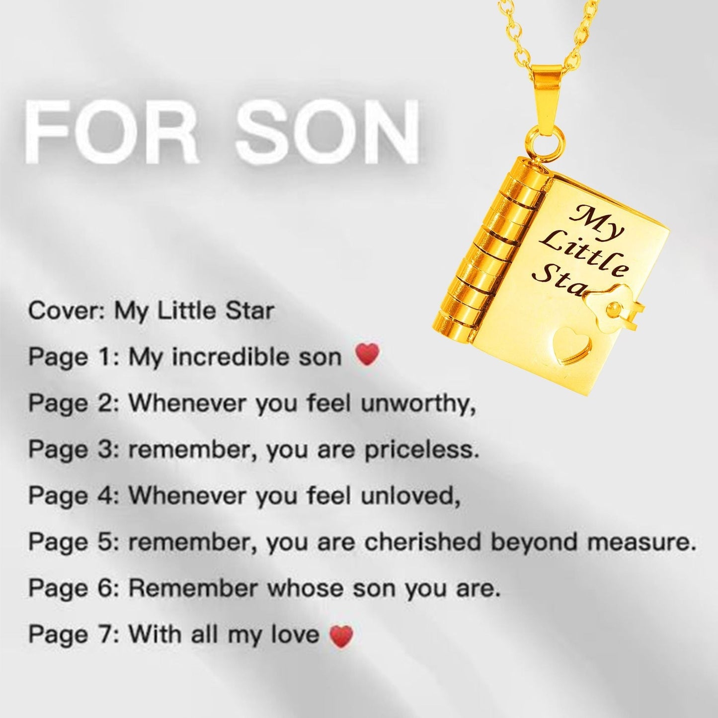 🔥LAST DAY🔥Book Necklace for Granddaughter