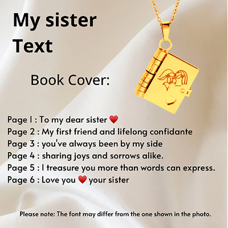 🔥LAST DAY🔥Book Necklace for Granddaughter