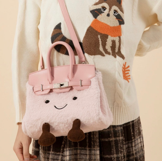 Plush platinum bag handbag shoulder bag