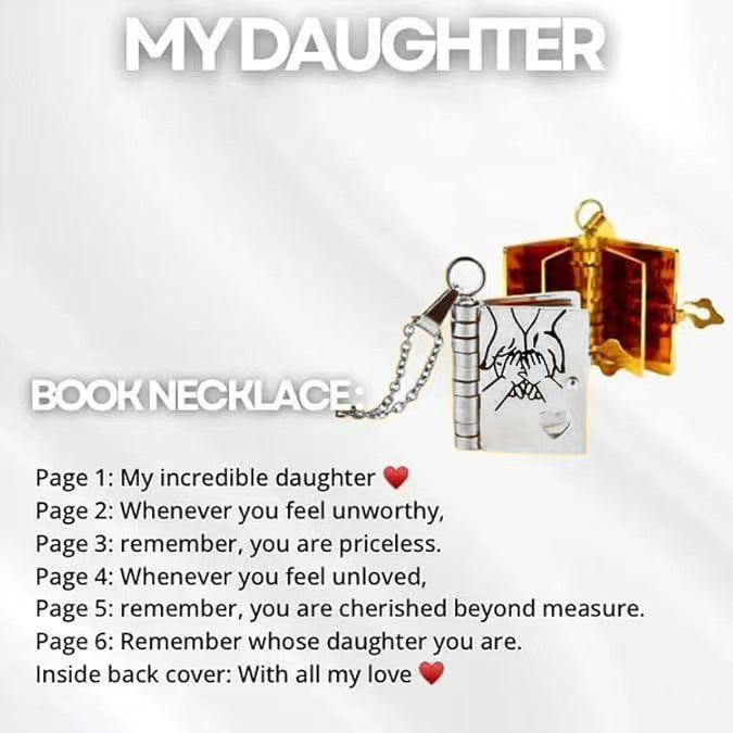 🔥LAST DAY🔥Book Necklace for Granddaughter