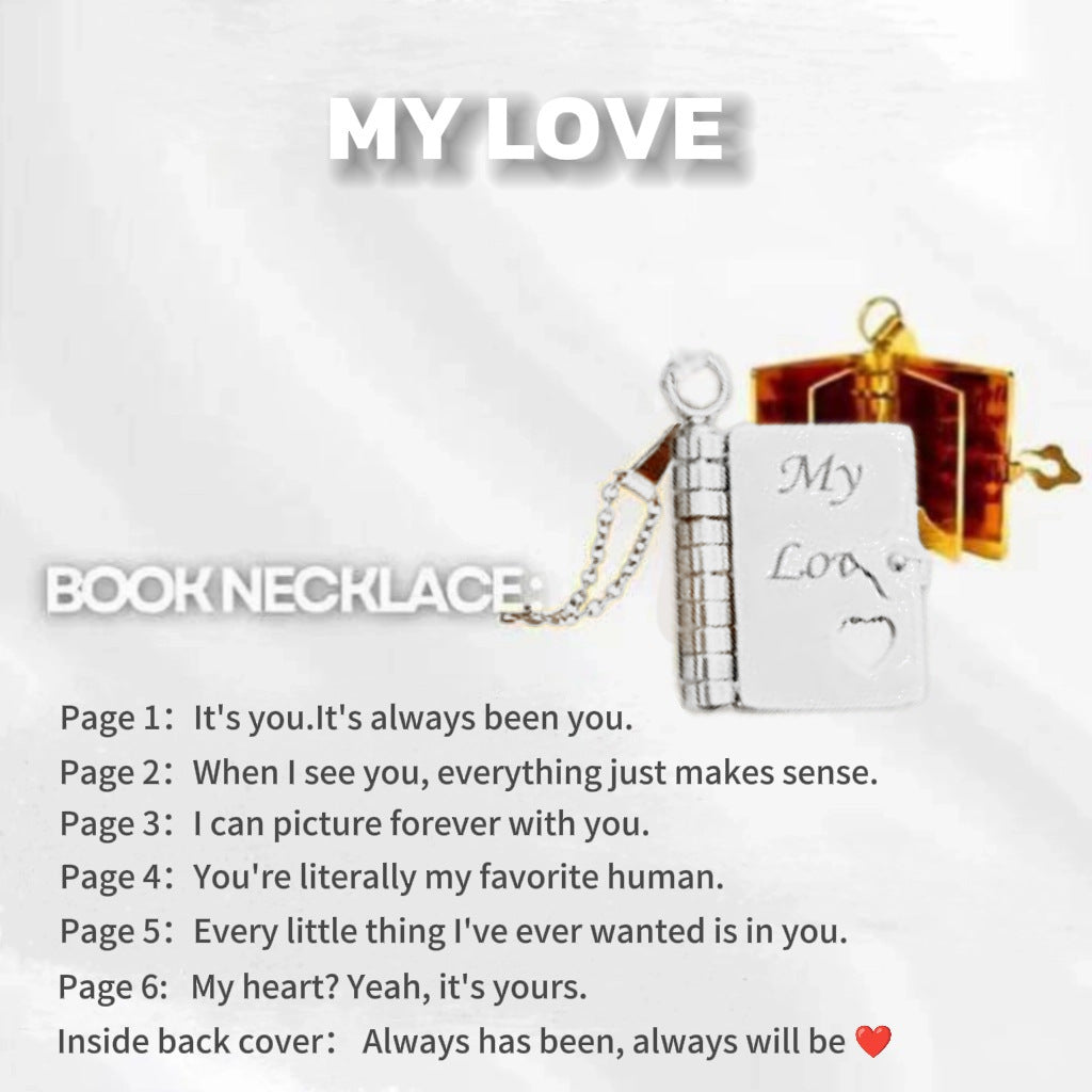 🔥LAST DAY🔥Book Necklace for Granddaughter