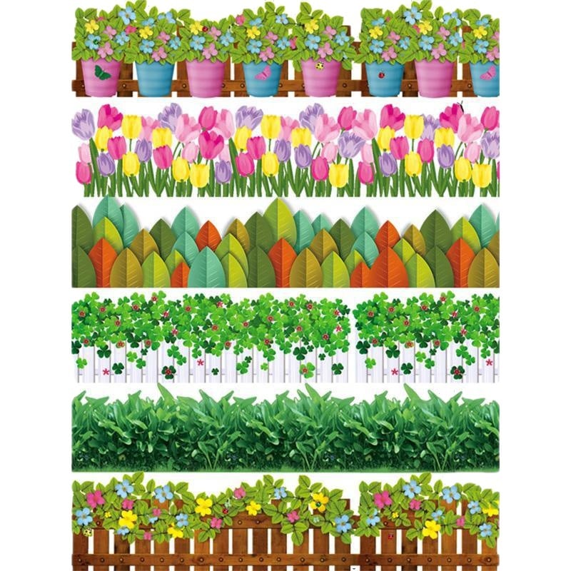 Nature Flowers Green Grass Wall Decoration Stickers Home Decoration