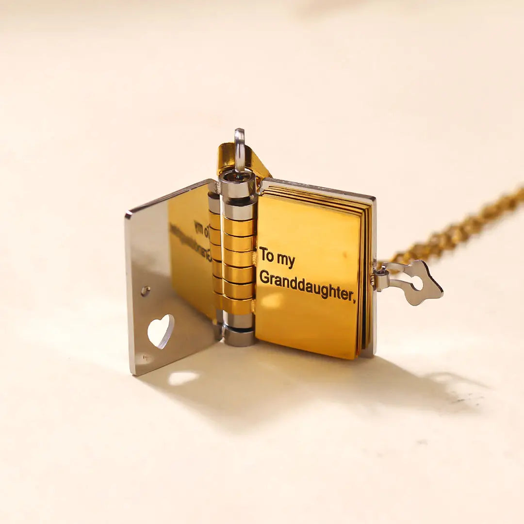 🔥LAST DAY🔥Book Necklace for Granddaughter