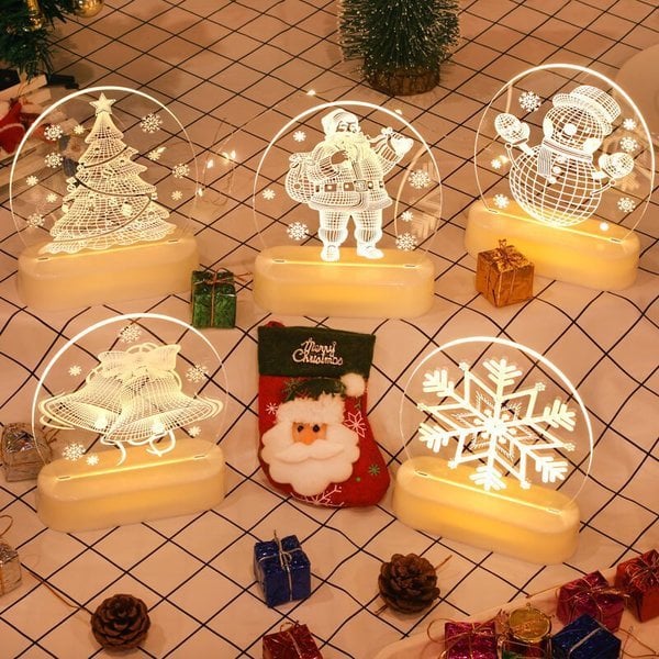 The New 2023 Santa Claus snowman Christmas Tree Lights bedroom decor night lights