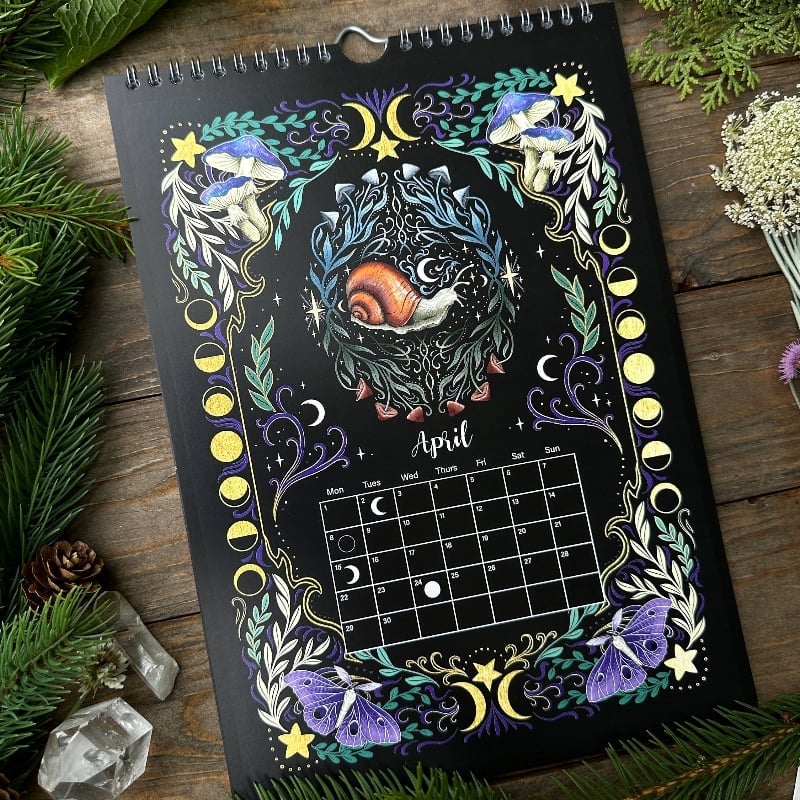 🔥HOT SALE 49% OFF - ✨Favorite paintings of the year- Calendar with moon phases📆