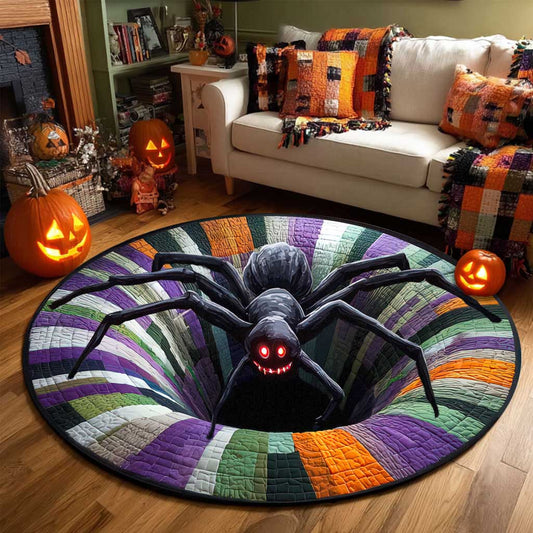 Black Spider Halloween 3D Printed Rug, Spooky Season Home Decor