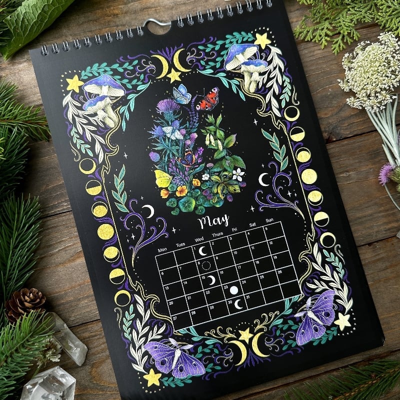 🔥HOT SALE 49% OFF - ✨Favorite paintings of the year- Calendar with moon phases📆