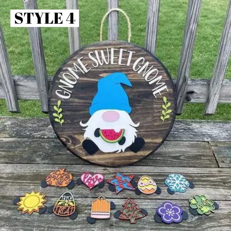 🎉 49% OFF 🎉-Cute 3D Seasonal Interchangeable Gnome Door Hanger