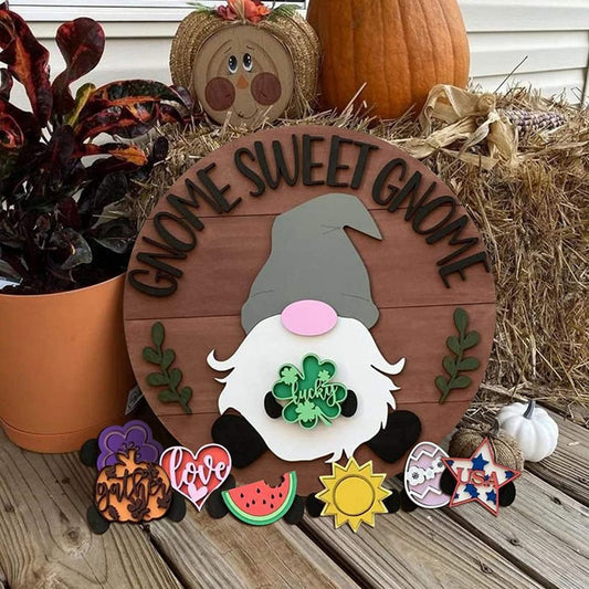 🎉 49% OFF 🎉-Cute 3D Seasonal Interchangeable Gnome Door Hanger