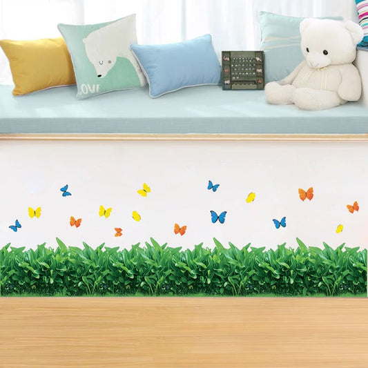 Nature Flowers Green Grass Wall Decoration Stickers Home Decoration