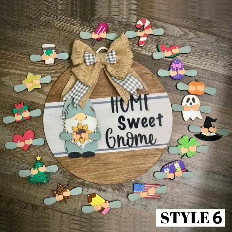 🎉 49% OFF 🎉-Cute 3D Seasonal Interchangeable Gnome Door Hanger