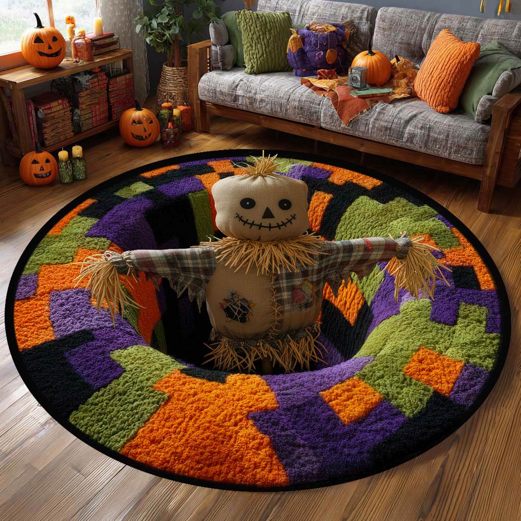 Halloween Optical Illusion Rug, Spooky Skeleton 3D Effect Rug