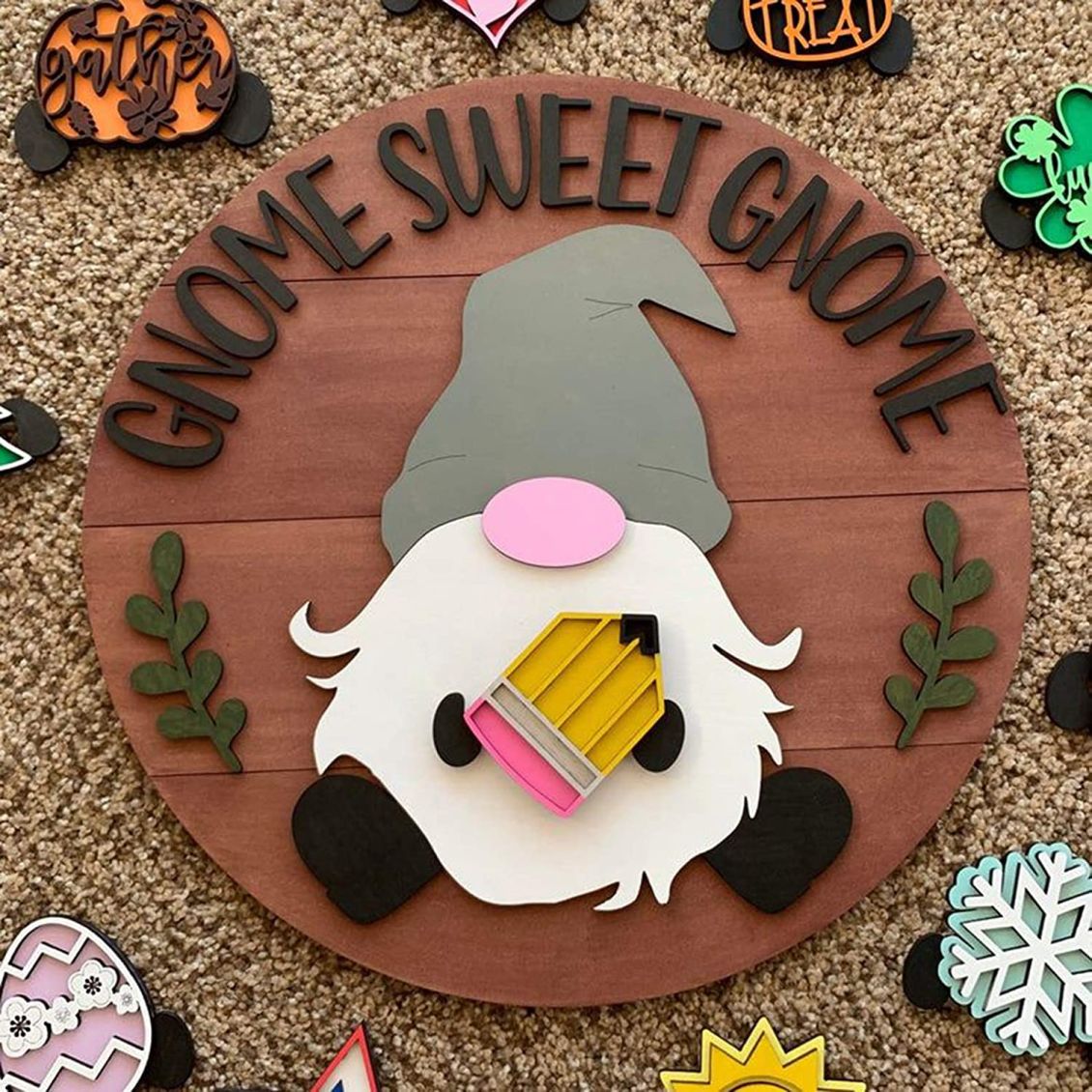 🎉 49% OFF 🎉-Cute 3D Seasonal Interchangeable Gnome Door Hanger