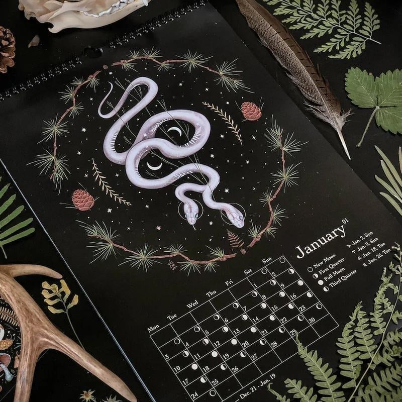 🔥Last Day 70% OFF-2023 Mysterious Animals Calendar  Dark Forest Lunar Calendar