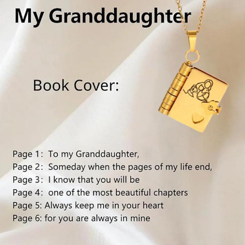 🔥LAST DAY🔥Book Necklace for Granddaughter