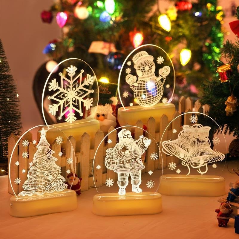 The New 2023 Santa Claus snowman Christmas Tree Lights bedroom decor night lights