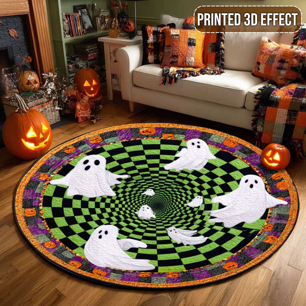 Halloween Cute Ghost 3D Printed Rug