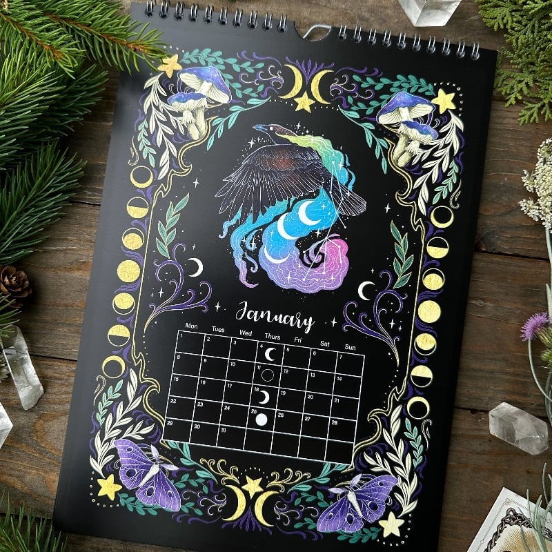 🔥HOT SALE 49% OFF - ✨Favorite paintings of the year- Calendar with moon phases📆