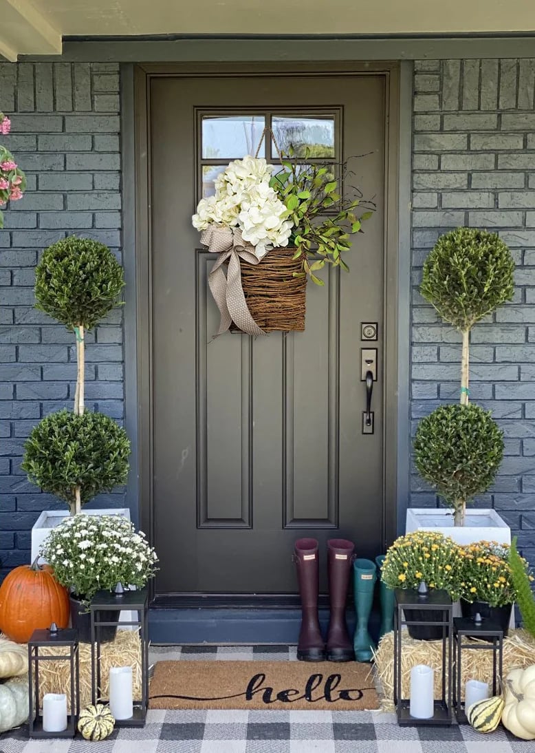 🎁Mother's Day Gift💐Cream Hydrangea Door Hanger Basket Wreath