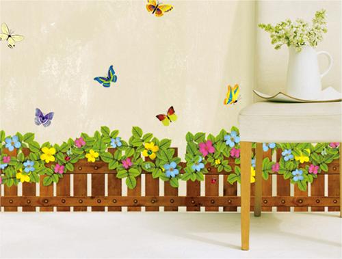 Nature Flowers Green Grass Wall Decoration Stickers Home Decoration
