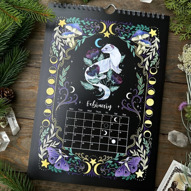 🔥HOT SALE 49% OFF - ✨Favorite paintings of the year- Calendar with moon phases📆